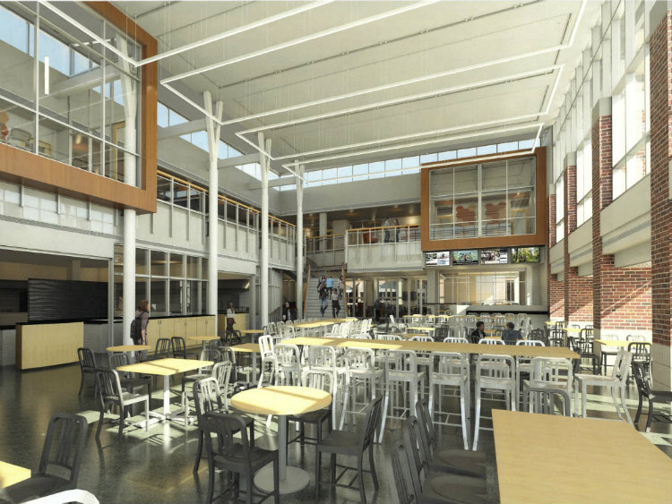 Architectural rendering of the inside of the renovated Bullet Hole